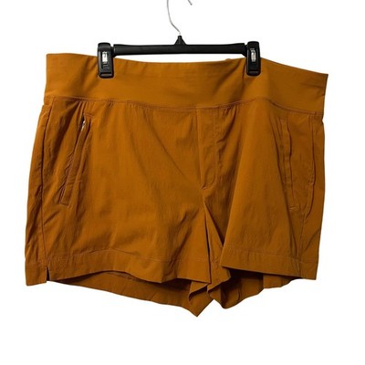Athleta Trekkie North Shorts Burnt Orange Stretch Hiking Outdoors Womens Size 22