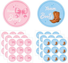 54Pcs Gender Reveal Stickers - Team Boy or Girl Decals for Baby Shower Favors