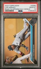 2023 TOPPS NOW ROAD TO OPENING DAY - BONUS GOLD LUIS ARRAEZ MARLINS #ODB3 PSA 10