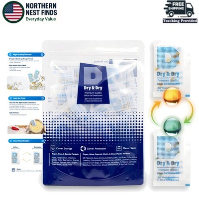 Effective 2 Gram Silica Gel Packets - 200 Pack Rechargeable Moisture Absorbers