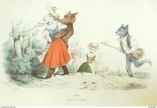 Grandville Jean-Jacques 64 Renard Brebis Chien M�tamorphoses 1847