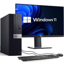 Dell OptiPlex Desktop PC SFF i5-8500 32GB RAM 2TB SSD 2TB HDD 24" LED Win 11 Pro