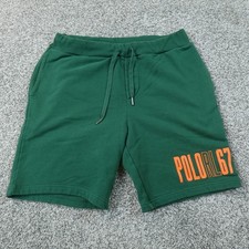 Polo Ralph Lauren Shorts Mens L Green Sweat Fleece Drawstring Pony Logo Athletic