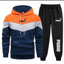 Mens Tracksuit King Printing Sports Suit Sports Hoodie Pants 2 Piece Suit Casual