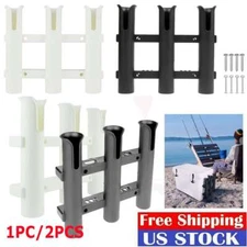 For Marine Boat Car RV w/Tools Slot Kayak Plastic 3 Tube Fishing Rod Holder Rack