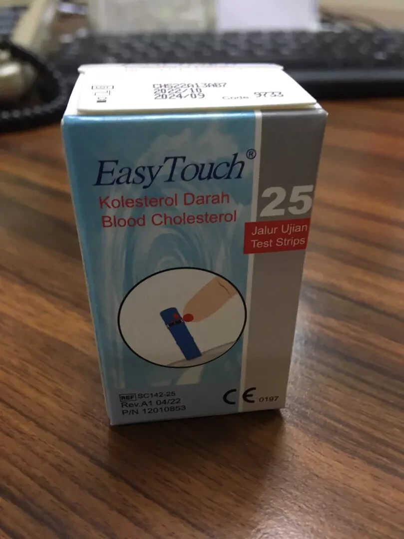 Easy Touch Cholesterol Test Strips - 10 Strips, Expiration Dec 2025, For Home Use