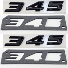 2x 345 Gloss Black W Black Side Fender Emblem Badge - Fits Dodge Mopar 345 Hemi