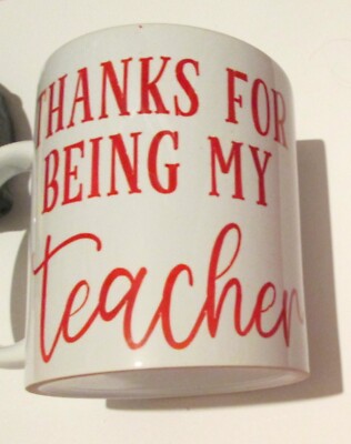 Neuheit Lehrer Tasse, Schulabschluss Geschenk. Rot & Weiß. Neu.