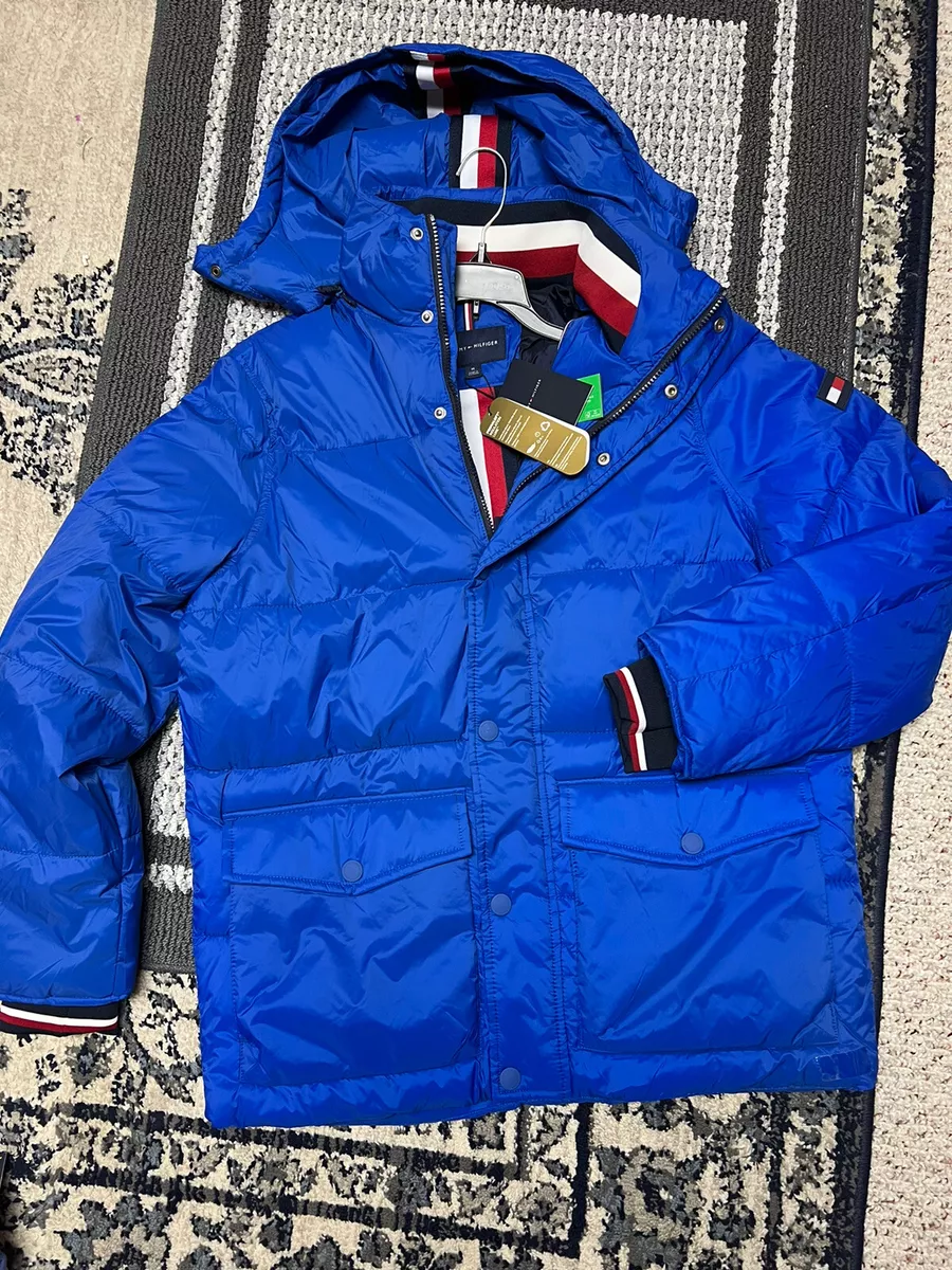 Blue tommy sale hilfiger puffer jacket