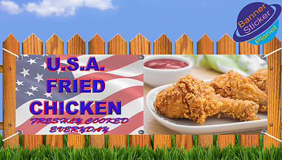 OUTDOOR PVC USA FRIED CHICKEN TAKEAWAY BANNER SIGN ADVERT ARTWORK READY