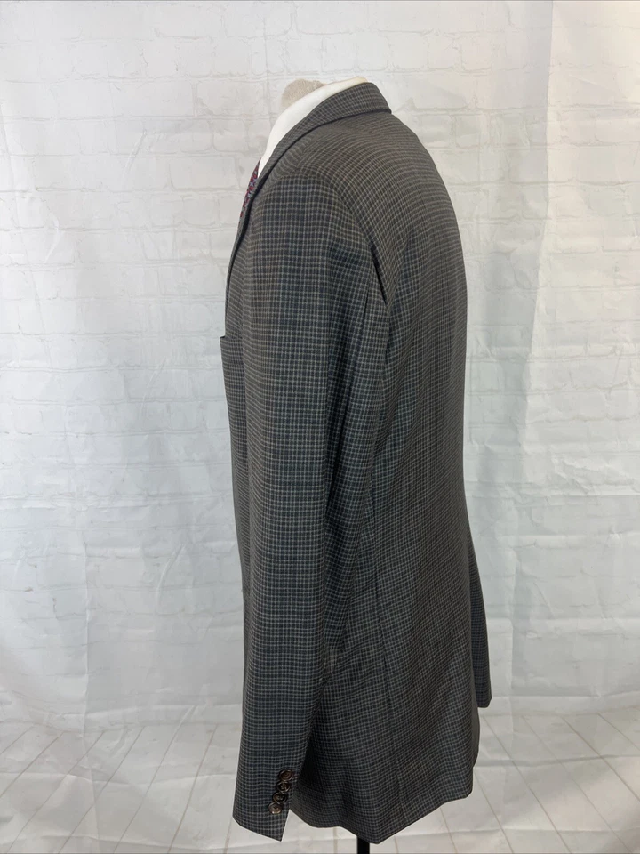 Мужской темно-серый и коричневый шерстяной блейзер Hickey Freeman 42 л 1395 долл. США - Изображение 4 из 4