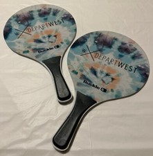 2 Paddle Ball Wood Buckle B Ball Paddles Smashball Beach Great Condition