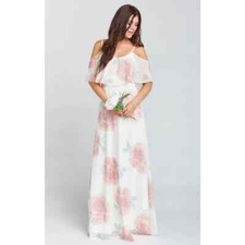 Show Me Your Mumu Caitlin Ruffle Maxi Dress Off Shoulder Wedding Bells Floral S