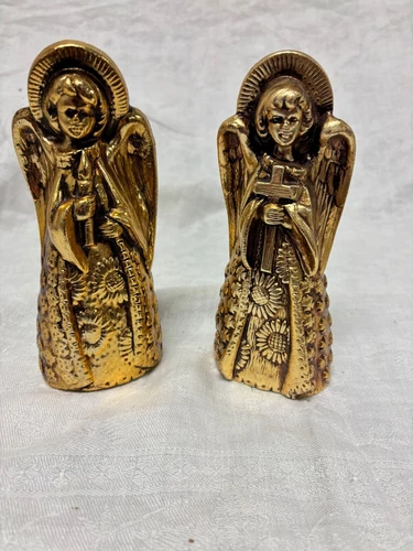 Set of 2 Vintage Gold 8” Angel Figure PARMA By Japan
