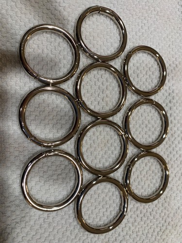 Nickel plated O Rings, lot of 10, 1.5” inside diameter, heavy, polished