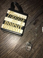Claire  s Merry  Bright Gift Box Clear Silver Tone Present Necklace Jewelry Lot