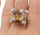 925 Sterling Silver  Citrine & White Cubic Zirconia Cocktail Ring Sz 7  RG3441 — photo 1