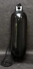 Polyform U.S. G-4 ~ Twin Eye Boat Fender 6.5" X 22" Black with Black Rope