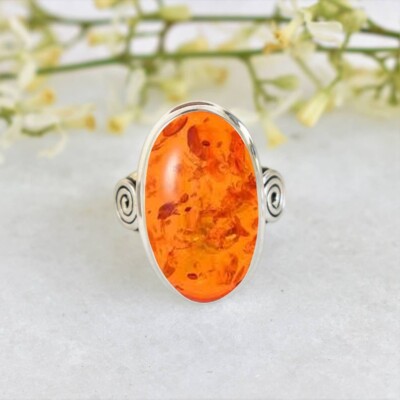 Blue Copper Turquoise 925 Sterling Silver Handmade Women Ring Christmas Gift