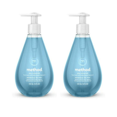 Method Blue Sea Mineral Scent Liquid Gel Hand Wash Plant Base 12oz Pack of 2