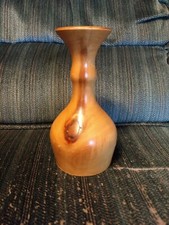 Paul's Aspen Crafts, Hand Turned Aspen Wood Vase. MCM