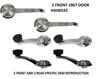 1967 Window Crank Handle Firebird, GTO Correct OEM Repro+ DOOR 6PC Set.