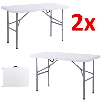 2X 4 Fuß Klapptisch Bock Camping Party Picknick BBQ Garten Innen Außen