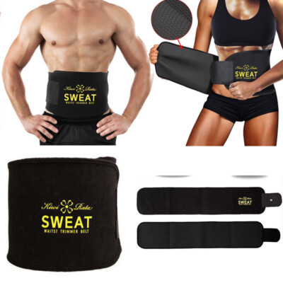 Women Men's Waist Trainer Belt Belly Fat Burner Body Shaper Slimming Sweat Belt