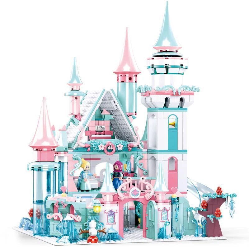 Ice Snow Castle Building Blocks Princess Magic Castle DIY Brick Christmas GIFT - Image 3 of 4