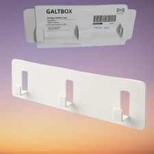 IKEA Galtbox 3 Hook Rack Strong Self-Adhesive White Easy To Attach