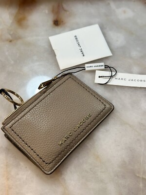 NWT Marc Jacobs The Groove Leather Zip Top Wallet Gray | eBay