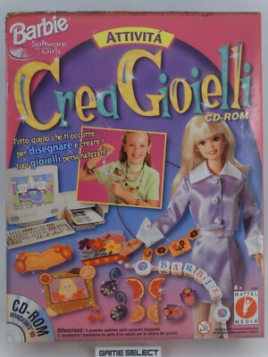 BARBIE Erstelle Schmuck PC Computer CD-ROM Big Box Italienisch Original Komplett