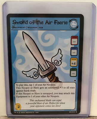 Neopets TCG Sword of the Air Faerie Equipment Card Rare Regular