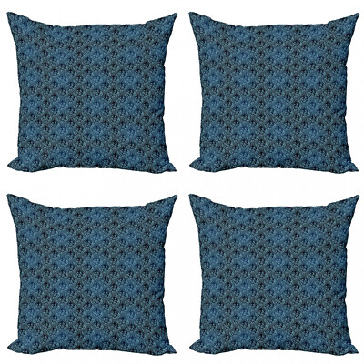 viktorianisch 4 Teiliges Kissenbezugs Set Blaue aufwändige Flourish