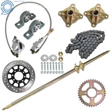 Rear Live Axle Kit Chain Sprocket Brake Wheel Hub Go Cart ATV Quad 44"