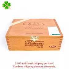Oliva Petit Corona Connecticut Reserve Empty Wood Cigar Box 6.75" x 4.75" x 2.25