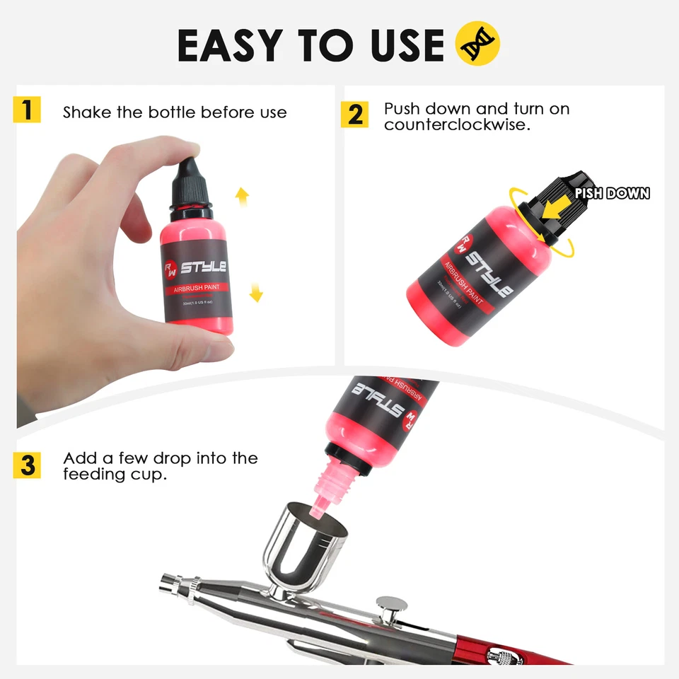 Conjunto de pintura acrílica faça você mesmo pintura aerógrafo 16/24/48 cores para pintores modelos  - Imagem 3 de 4