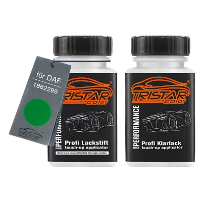 Autolack Lackstift Set für DAF 1862299 MMD New Green Basislack Klarlack je 50ml