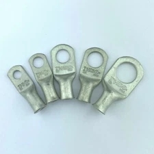 6 AWG Gauge Cable Lugs Ring Terminals Battery Wire Connectors Pure Copper Tinned