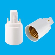 2x G24 2 Pin To E27 ES Screw Light Bulb Socket Lamp Adaptor Converter Holder