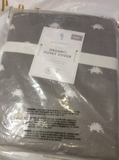 Pottery Barn Kids Organic Dino Twin Duvet Cover NWT Gray