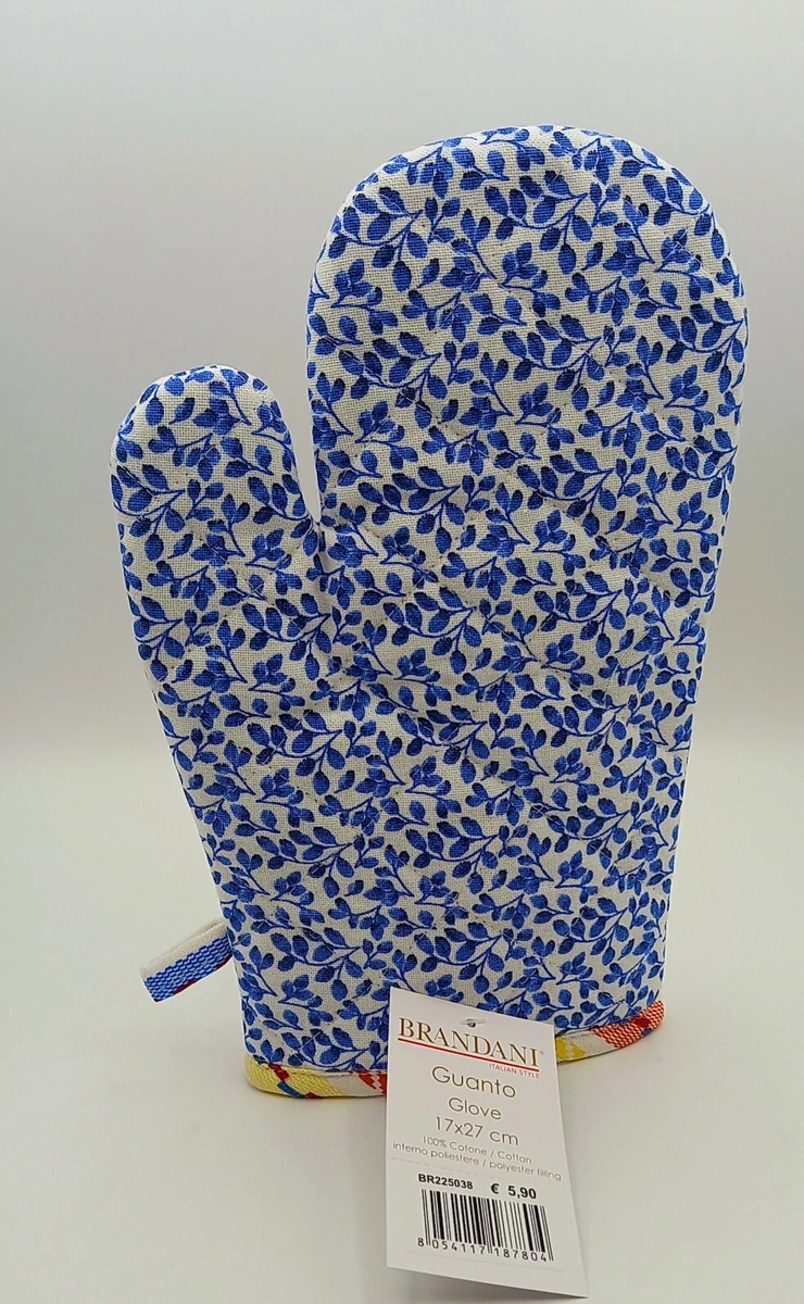 MACOSA UI17566 – Set Guanto Da Forno E Presina Blu – Antiscivolo E Resistente Al Calore – Utensili Da Cucina Lavabili
