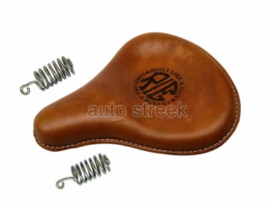 Adapté Pour Royal Enfield Bullet Trails 350cc 500cc Avant Cuir Siège Marron Brun - Photo 1/4
