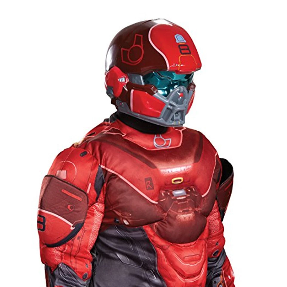 COSTUME HOMME HALO ROUGE SPARTAN LOCKE COSTUME DE LUXE POITRINE MUSCULAIRE COSPLAY ROBE FANTAISIE - Photo 3/3