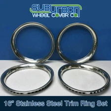 16" Stainless Steel Trim Rings / Beauty Rings 1516S 1 3/4" Depth BRAND NEW SET/4