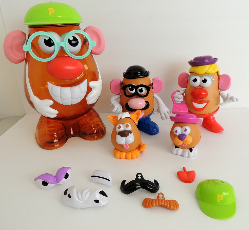 2002 Mr Potato Head Large Storage Head Plus 4 Heads + Loads of