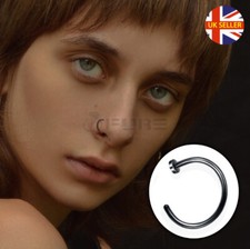 Surgical Steel Black Helix Cartilage Ear Piercing Bone End Nose Stud Labret 6MM
