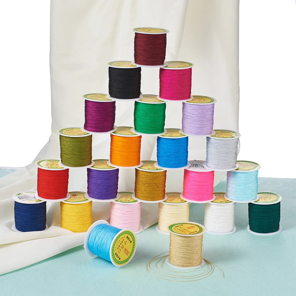 150 yardas/rollo trenzado de nailon hilo de anudar cuerda de rebordear cuerda de 0,5 mm Foto 2 de 3