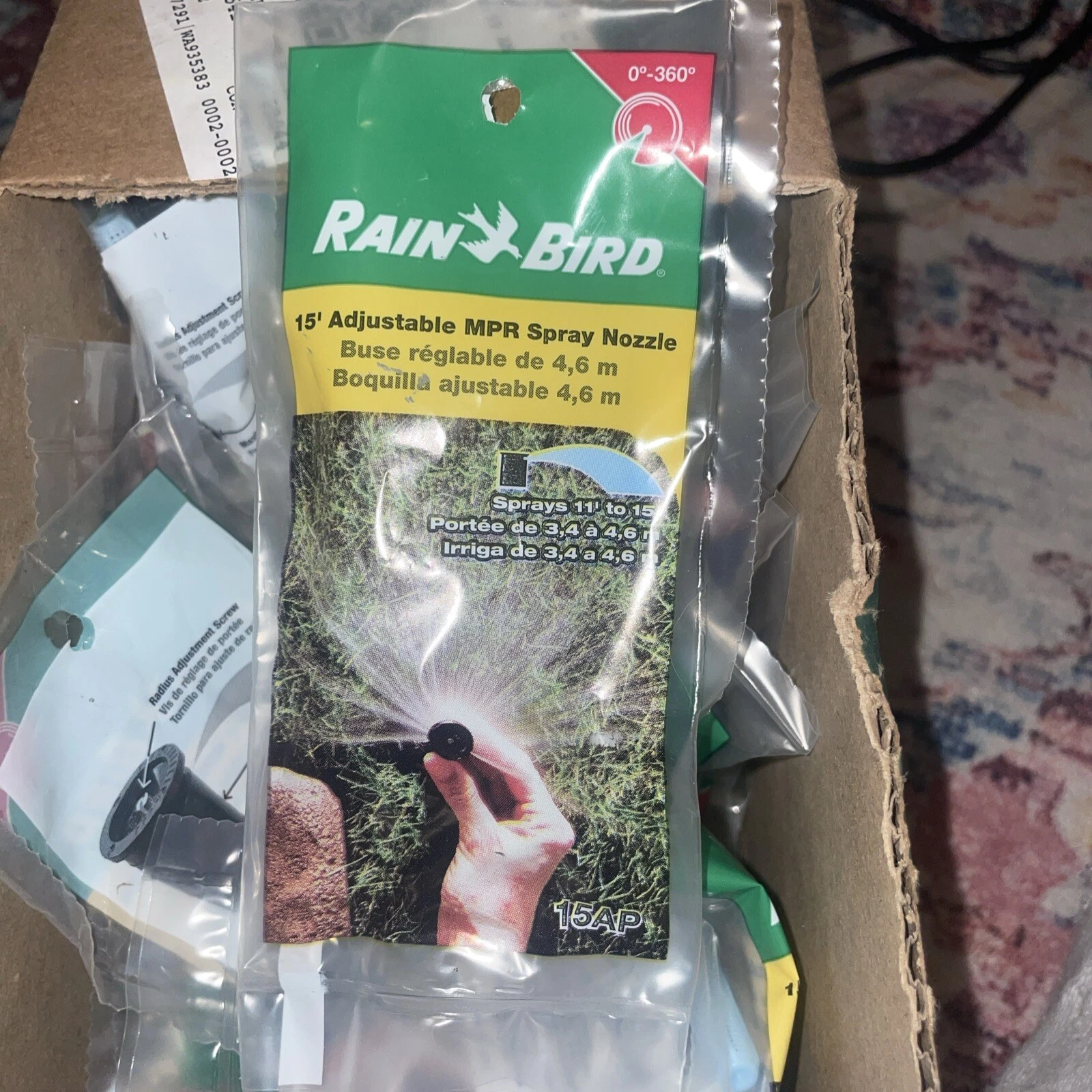 Lot of 32 ** Rain Bird 15AP Adjustable MPR NOZZLE up to 15' Adj. Spray Nozzle