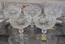Vintage Bleikristall Crystal Cordial Glasses (5) Sherry Coupe 3 1/4" T Germany